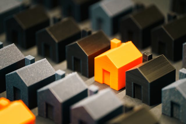 black and orange home figurines
